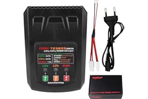 Tosiicop Lipo NiMH Akku Ladegerät - 25W 3A Lipo Battery Balancer Charger für 2S 3S Lipo/Life NiMH (1-8S) Akku Kompatibel mit Tamiya Stecker für RC Auto Boat Airplane Monstertruck Quadcopter Airsoft