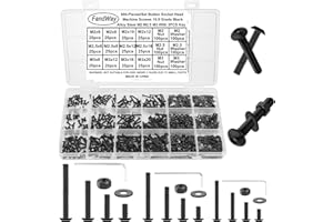 FandWay Set di 900 viti M2 M2.5 M3, viti a testa bombata a esagono incassato viti filettate, viti esagonali nere 10,9 in lega di acciaio per macchine dadi e rondelle.