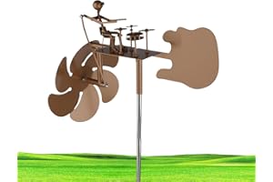 CMANLNYK Handgefertigte Metall Schlagzeuger Windmühle - Außenbereich Rasenhof Gartendekoration, Rock Punk Stil Schlagzeuger Windrad, Kreativ Drehende Stimme Windmühle Metall Drummer Windspiele Windmill Garten