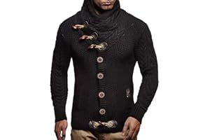 Leif Nelson Herren Strickjacke mit Knöpfen in Regular Fit, Männer Cardigan in Langarm Design, ideal für Casual und Business-Looks