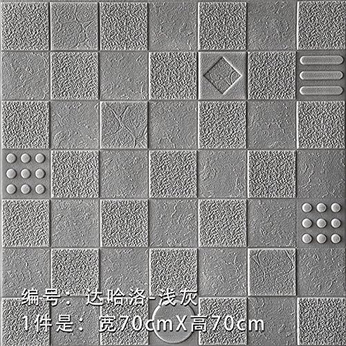YUELA TV background wall_3d wall stickers crash soft package TV background wall living room bedroom ceiling self-adhesive, Da Hao Luo light gray 70*70cm