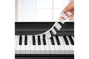 SDHIIOLP Abnehmbare Klaviertastatur Notenetiketten, Anfänger Silikon Keyboard Noten Aufkleber Wiederverwendbare, Keybordnoten für Klaviertasten für KinderKlavier Lernen Anleitung für 88 Tasten (Schwarz)