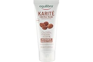 equilibra Corpo, Karité Crema Mani Nutriente e Protettiva, Crema Mani A Base di Burro di Karité e Vitamina E per Pelle Screpolata, Non Unge, Assorbimento Rapido, 100 ml