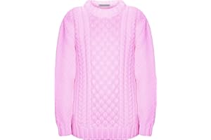 TOP VENDOR New Unsex Kids Girls Boys Aran Knit Long Sleeve Knitted Jumper Sweater Pullover Top Size 3years to13 Years
