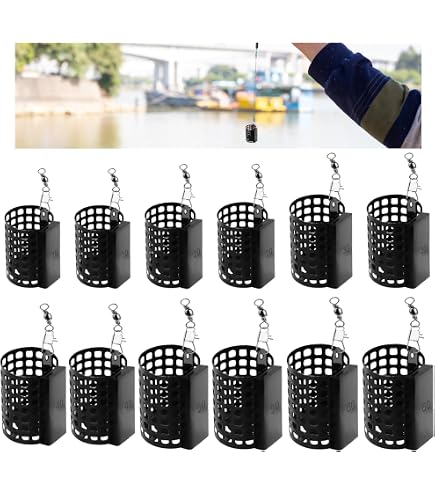 Mangeoire De Pêche Iyowei 5PCS - Appât Pour Carpe, Truite - Accessoire De Pêche Avec Ressort Et Tube De Protection