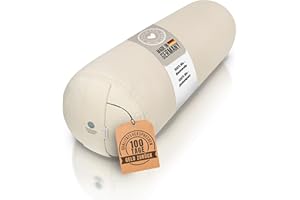 ‎INNER PEACE Inner Peace Yoga Bolster | Yogabolster Ø 23 cm mit Bio-Dinkelfüllung | Yoga-Bolster | Made in Germany | Yogakissen lang | Waschbarer Bezug aus 100% Bio Baumwolle
