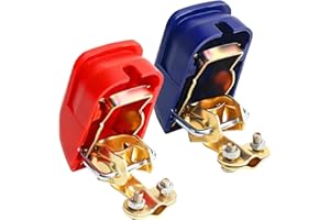 SUOLAREN 2 Stück Batterieklemmen 12V Polklemme, Autobatterie Klemmen, Batterie Polklemmen Batterieschnittstellenschutz (Rot Und Blau)