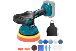 ANANCYI Akku Auto Poliermaschine, 6 Zoll Exzenter Poliermaschine, mit 12 Aufsätzen,1500W Polierer 6 Stufen (2500–5500 RPM), 150mm Polierteller für Autopflege & DIY, für Ma-kita 18V (Ohne Akku)