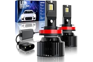IKERY IP68 Waterproof H8/H9/H11 LED Headlight Bulbs, 12V/24V 50 W 20000LM Super Bright 6500K White H11 LED Auto Car Headlight Conversion Kit, 360 Degree Adjustable Beam Plug and Play, Pack of 2