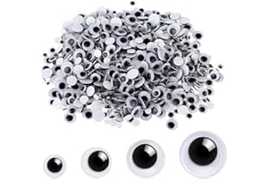 DIVINA VITAE 1000 Pegatinas Autoadhesivas Para Manualidades Con Ojos Saltones Vienen En Blanco Y Negro Y Varios Tamaños Para Manualidades Decoración De Manualidades (6/8/10/0.472 In)