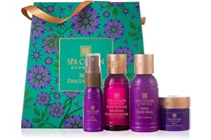 ‎SPA CEYLON SPA CEYLON Sleep Discovery Set, ayurvedisches Geschenkset mit Lavendel, Ylang-Ylang und Patchouli, beruhigend und pflegend, ideal zum Kennenlernen der Sleep-Serie