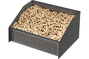 johgee Pellet Basket, Pellet Burning Basket for Fireplaces and Stoves, 30 × 25 × 17 cm, 7kg (Black)