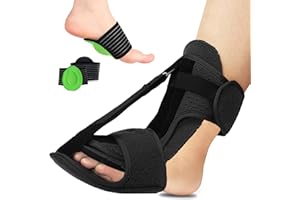 CHONGNI Plantar Fasciitis Night Splints: Adjustable Breathable Night Splints for Plantar Fasciitis Support with Arch Support, Relief Achilles Tendonitis Foot Drop Heel Pain for Men Women (Black)