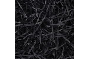 HXJDAM 150g Füllmaterial Geschenk Hamper Shred Geschreddertes Papier Geschenk Füllung für Party Hamper Füllung und Geschenkverpackung für Geschenkbox Dekorations.(Schwarz)