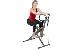 Sunny Health & Fitness Row-N-Ride Entrenador de Asistencia para Sentadillas, Equipo de Ejercicio Plegable en Casa con Resistencia Ajustable para Brazo, Glúteo y Pierna, Opcional SunnyFit App Gratuita