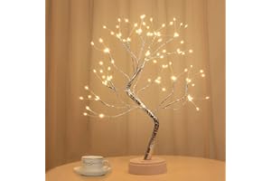 SONGLYPIAN Albero Bonsai LED, Lampada Illuminata Con 108 LED, 8 Modalità, Batteria/USB, Alberi di Betulla, Lampada da Tavolo per Feste Natale Matrimonio