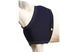 Harrison Howard Spalla per cavallo, spessa, elastica, con fodera interna in morbido pile che aggiunge comfort previene lo sfregamento, colore blu navy, taglia L