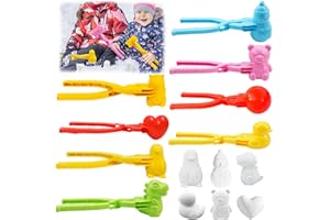 BOOAEE 8 stampi per palla di neve, pinza per palla di neve, per bambini, ragazzi, ragazze, estate, inverno