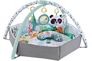 FVPKYUR 110×110×43cm Alfombra De Juegos Interactivo Para Bebe - Gimnasio Actividades Para Bebe Con Bolas Y Juguetes Desmontables, Alfombrilla Gimnasia Para Bebé Colchonetas Actividades Para Bebés 0 A 12 Meses