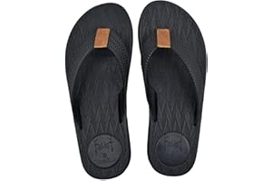 KuaiLu Flip Flops for Mens Comfortable Footbed Summer Holiday Beach Sandals Wide Fit Soft Fabric Toe Post Thongs Pool Shower Non-Slip Walking Shoes