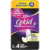 Orkid Platinum Hijyenik Ped Gece Ekstra (Boy 4) S&uuml;per Ekonomik Paket 16 Adet Ped