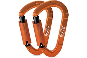 RIGINADO Karabiner Klettern Kletterausrüstung,3 Stück UIAA-Zertifiziert 25KN Auto Locking Kletterkarabiner Clips für Hängematten, Schaukel, Locking Hundele