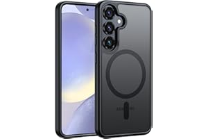 FNTCASE Etui na telefon Samsung Galaxy S25: S24, magnetyczne, półprzezroczyste, matowe, odporne na uderzenia, smukłe etui na telefon komórkowy, klasa wojskowa, odporne na upadki, twarde plecy, ochrona