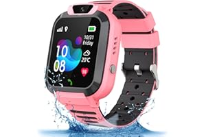 Kesasohe Reloj GPS Niños, Reloj Inteligente Niño con Llamada Bidireccional SOS Cámara Despertador Juego Impermeable IP68 Pantalla Táctil, Reloj Telefono Niños Regalos de Cumpleaños para Niños y Niñas