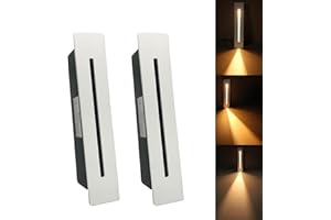 HAIXIN LED Encastré Escalier Lumière Étape Lumière 220 V Intérieur Coin Applique Murale Étape Décoration Lampe Couloir Escalier Lampe, 2 pièces, Blanc froid, Blanc