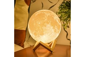 ‎BALKWAN Balkwan Mond Lampe, Mondlampe 3D Druck Mond Lampe Dimmbar USB Lade Touch Lampe für Kinder und Liebhaber Geburtstag Schlafzimmer Romantisches Geschenk (7.1 inch)