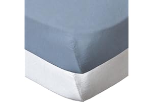 BabyCalin - 2er Set Spannbettlaken Weiß/Himmelblau, 70x140 cm (2er Pack)