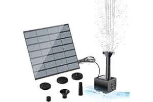 PEHTIY Solar Springbrunnen, 1.8W Solarpumpe Teichpumpe Solar Gartenbrunnen Wasserpumpe mit 4 Effekte, Solar Schwimmender Fontäne Pumpe für Garten,Teich,Vogel-Bad,Fisch-Behälte
