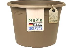 ‎MEPLA MePla Blumentopf Cilindro - runder Pflanzkübel - wetterfestes Pflanzgefäß - UV-beständiger Blumenkübel - Pflanzentopf - Kübel - Ø 45 - Taupe