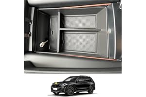 CDEFG Compatible con BMW X5 G05 X6 G06 X7 G07 2019-2024 Caja de almacenamiento Consola Central Apoyabrazos Interior Center Armrest Storage Box, Con Tapete Antideslizante Accesorios Interiores coche