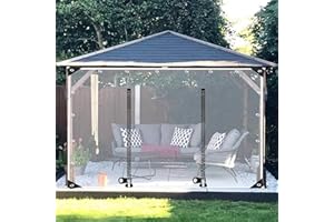 PXZYBD Gazebo Transparent Side Panels,Outdoor Waterproof Clear Tarp Curtains With Zip Door,0.3mm Pvc Plastic Tarpaulin,Partition Curtain Tarpaulin With Grommets,for Pergola Patio,W×H-2.3×2m(7.5*6.6ft)