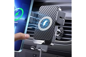 MOKPR 15W Handyhalterung Auto mit Ladefunktion, Kfz Ladegerät Induktive Ladestation Auto Handyhalter Lüftung, Automatische Klemmung Handyhalterung Auto Induktives Laden für iPhone Samsung LG usw