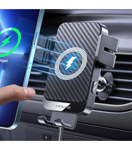 ULTRICS Car Phone Holder Wireless Charger, 15W Fast Charging Wireless Car Charger Auto Clamping Car Phone Holder Phones Mount For Iphone 15 Pro Max15 Pro1614 And Galaxy S24 Ultras23s22