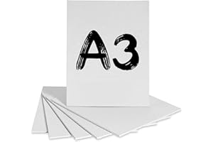 QUICKDRAW Toile vierge apprêtées en coton, pour peinture acrylique et peinture à l’huile, 280 g, blanc, 29.7 x 42cm (A3)