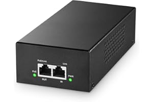 YuLinca Gigabit PoE+ Iniettore 90W, 802.3af/at/bt Power Over Ethernet Adattatore PoE in metallo, 10/100/1000Mbps, adattatore non-PoE a PoE, Plug & Play, Distanza fino a 100 metri (328 ft.)