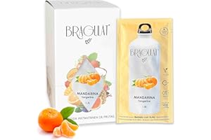 BRAGULAT | Bebida de Frutas con MANDARINA | Bebidas y Refrescos Instantáneas en Polvo | Saborizantes Sin Azucar, con fruta y Vitamina C | Agua con Sabor a Mandarina | 15 Sobres