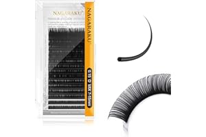NAGARAKU Extensiones de Pestañas Individuales Clásico 1:1 Pestañas Pelo a Pelo Volumen Lashes Natural Blando Suave Wispy Singel Eyelash Extension Pestañas Postizas Negro 16 Filas(0.15mm D 7-15mm)