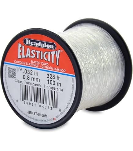 Beadalon Elonga - Cordoncino Elastico, 0,3 Mm, 25 M, Colore - Foto 5