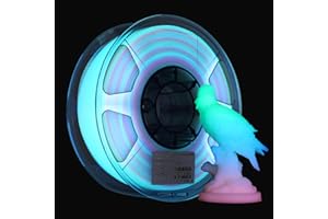 eSUN PLA Glow in The Dark Rainbow 3D Printer Filament, PLA Glow Filament 1.75mm, 1KG Spool (2.2 LBS) Fluorescent Filament for 3D Printers, Luminous Rainbow Multicolor
