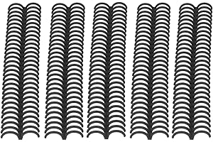 MARHYNCHUS 10 Sztuk Luźny Liść Oprawa Grzbietowa 30 Otworów 22mm średnica Wewnętrzna Cewki Wiążące Odporne na Zużycie Plastikowe Pierścienie Wiążące(Czarny)