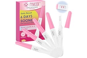 YOLONCE 5 pcs Detección temprana test,Envueltas Individualmente Selladas Prueba de Embarazo,Rapido Predictor Test,Prueba Ultratemprana,rosa.