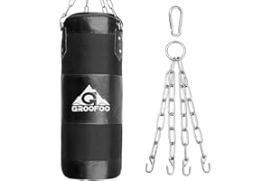 GROOFOO Sacco da Boxe Bambini Adulto Oxford Sacchi Pugilato Allenamento di Boxe per Bambini Borsa Non RICARICATA con Catena Montaggio per MMA Muay Thai Kick Boxing