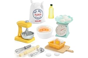 ZECOUK Accesorios de Casa de Muñecas en Miniatura, Juguetes en Miniatura de Comida, Cocina Accesorio para Casa de Muñecas con Huevo Aceite de Oliva Harina 1:12 Miniatura Casa Muñecas Accesorios Cocina Set