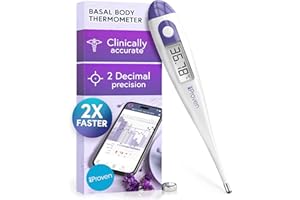 IPROVÈN Digital Basal Thermometer, 1/100th Degree High Precision, Quick 60-Sec Reading, Memory Recall, Accurate BBT Thermometer for Natural Ovulation Temperature Tracking by iProven