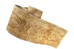 NO-BRANDED D-Simplemuji 5 Meters Gold Peony 3D Self Adhesive Peel and Stick Waterproof Wall Border Easy to Apply 4 Inch by 16.5 Feet