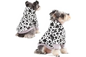 Furryilla Vestiti caldi di cotone per cani di piccola taglia Ragazzo, Puppy Dog Hoodies Costumi Felpe Bulldog francese Abbigliamento per piccola razza Animali domestici cane Pjs-Cow Hoodie-S